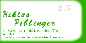 miklos piblinger business card